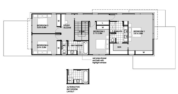 Modern Floor Plan - Upper Floor Plan #496-27