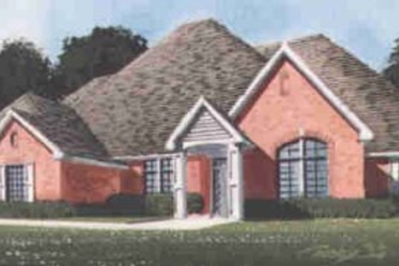 Exterior - Front Elevation for European House Plan #65-244 - 3 bed, 2.5 bath