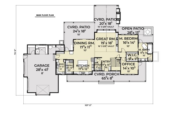 Farmhouse Floor Plan - Main Floor Plan #1070-211