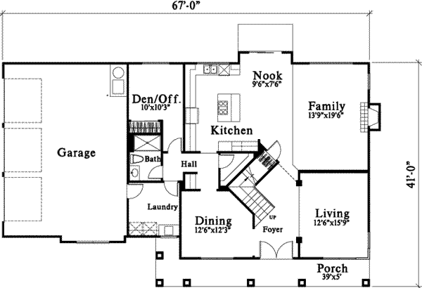 Traditional Floor Plan - Main Floor Plan #78-206