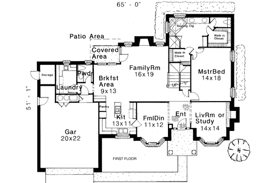 Floor Plan - Main Floor for European House Plan #310-197 - 4 bed, 3.5 bath
