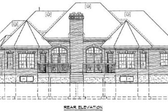 Exterior - Rear Elevation for Traditional House Plan #25-160 - 3 bed, 2.5 bath