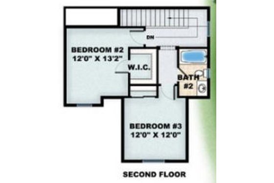 Floor Plan - Upper Floor for European House Plan #27-347 - 3 bed, 2.5 bath