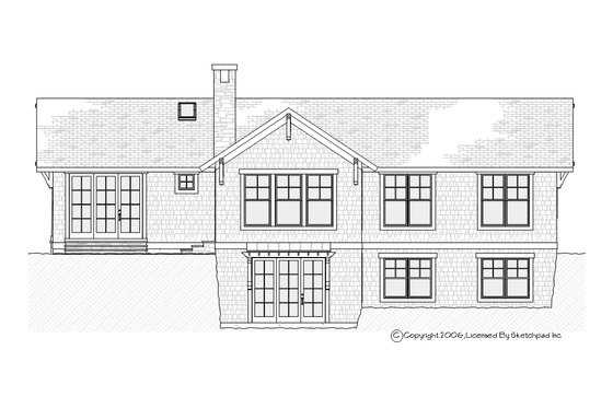 Exterior - Rear Elevation for Craftsman House Plan #901-61 - 4 bed, 3 bath