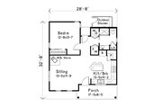 Cabin Style House Plan - 1 Beds 1 Baths 747 Sq/Ft Plan #22-618 