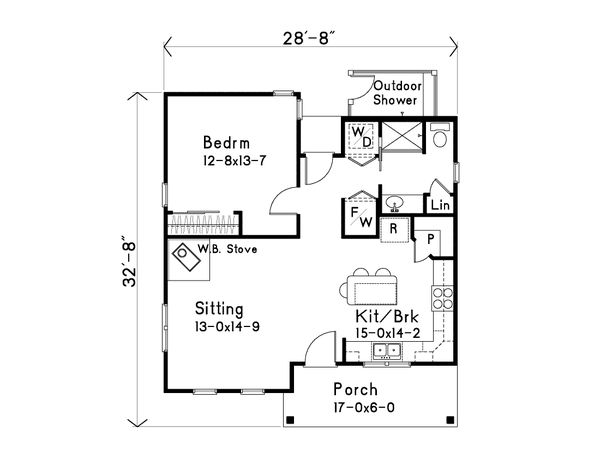 Dream House Plan - Cabin Floor Plan - Main Floor Plan #22-618