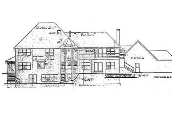 Exterior - Rear Elevation for Country House Plan #312-440 - 5 bed, 3.5 bath