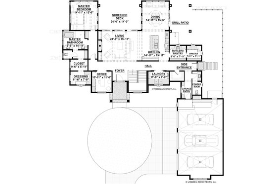 Floor Plan - Main Floor for Ranch House Plan #928-382 - 4 bed, 3.5 bath