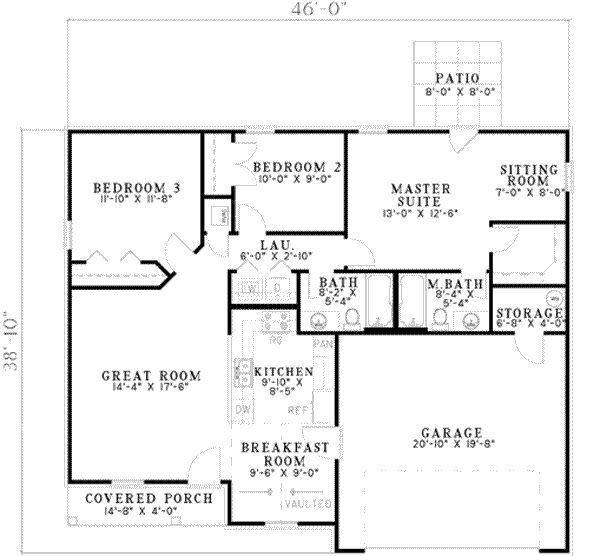 Home Plan - Traditional Floor Plan - Main Floor Plan #17-2128