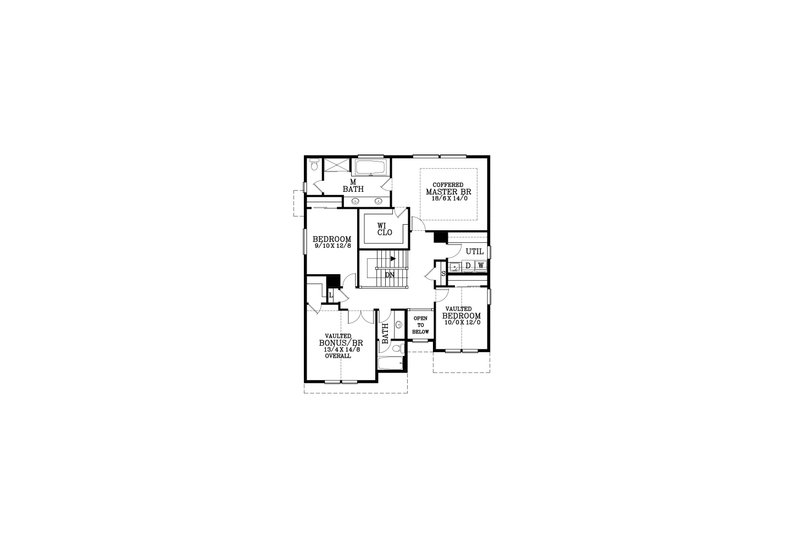 House Blueprint - Floor Plan - Upper Floor for Craftsman House Plan #53-674 - 5 bed, 3 bath