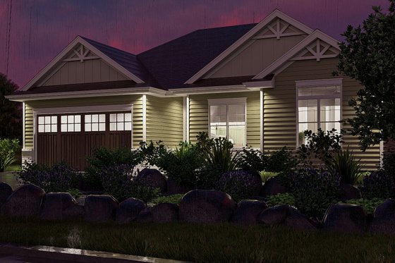 Exterior - Covered Porch for Traditional House Plan #455-82 - 3 bed, 2 bath