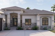 Mediterranean Style House Plan - 3 Beds 2 Baths 2165 Sq/Ft Plan #455-114 Exterior 