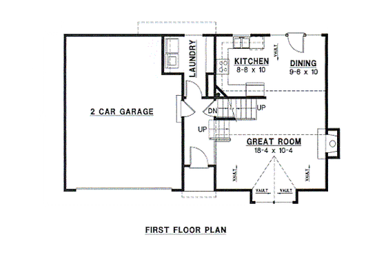 Floor Plan - Main Floor for Traditional House Plan #67-121 - 3 bed, 2 bath