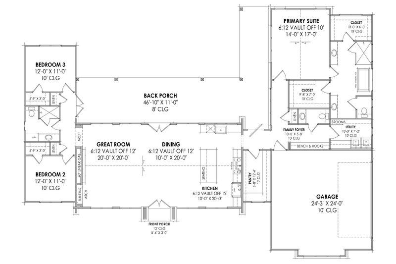 House Plan Design - Floor Plan - Main Floor for Modern House Plan #1096-94 - 3 bed, 2.5 bath