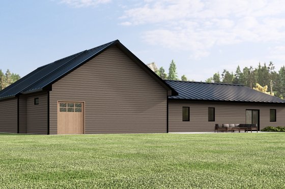 Exterior - Rear Elevation 1 for Barndominium House Plan #1064-334 - 3 bed, 2 bath