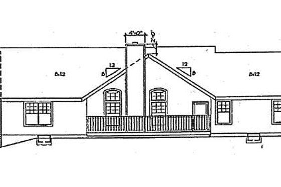 Exterior - Rear Elevation for Traditional House Plan #312-620 - 3 bed, 2 bath