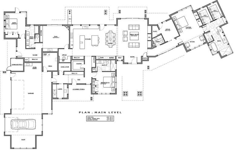 Architectural House Design - Floor Plan - Main Floor 1 for Contemporary House Plan #892-20 - 3 bed, 3.5 bath