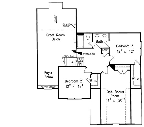 Traditional Floor Plan - Upper Floor Plan #927-10