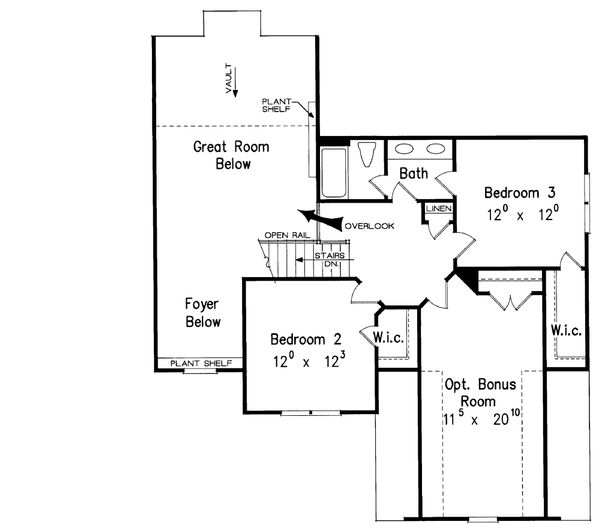 Architectural House Design - Traditional Floor Plan - Upper Floor Plan #927-10
