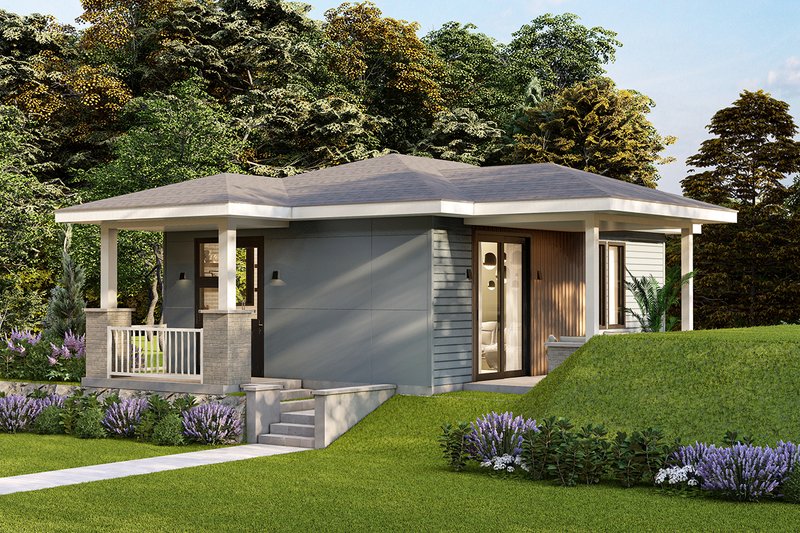 Dream House Plan - Exterior - Other Elevation for Prairie House Plan #124-1357 - 1 bed, 1 bath