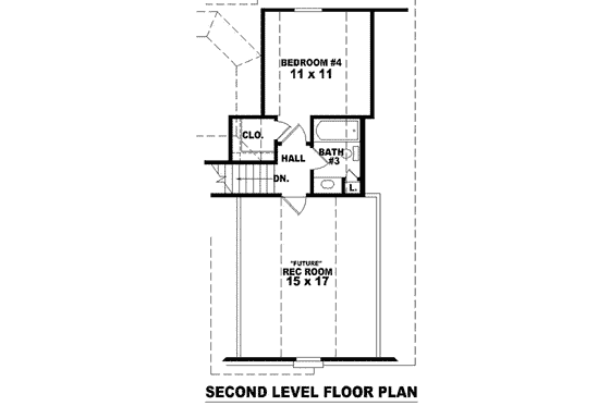 Floor Plan - Upper Floor for Traditional House Plan #81-958 - 4 bed, 3 bath