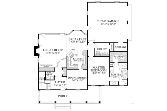 Floor Plan - Main Floor for Country House Plan #137-115 - 4 bed, 3 bath