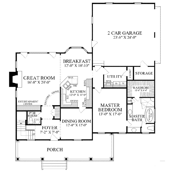 House Design - Country Floor Plan - Main Floor Plan #137-115