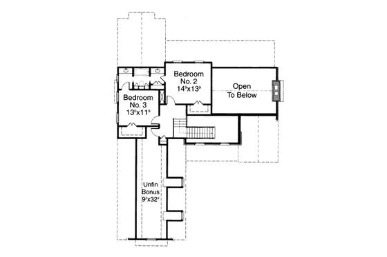Floor Plan - Upper Floor for Country House Plan #429-34 - 3 bed, 2.5 bath