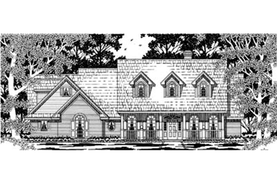 Exterior - Front Elevation for Farmhouse House Plan #42-266 - 4 bed, 2 bath