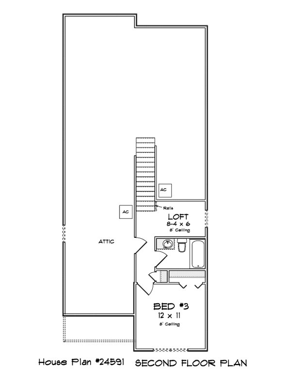 House Blueprint - Cottage Floor Plan - Upper Floor Plan #513-2384