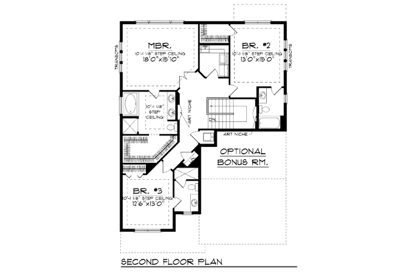 Home Plan - Floor Plan - Upper Floor for Bungalow House Plan #70-953 - 4 bed, 4.5 bath