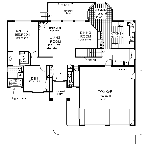 Architectural House Design - European Floor Plan - Main Floor Plan #18-172