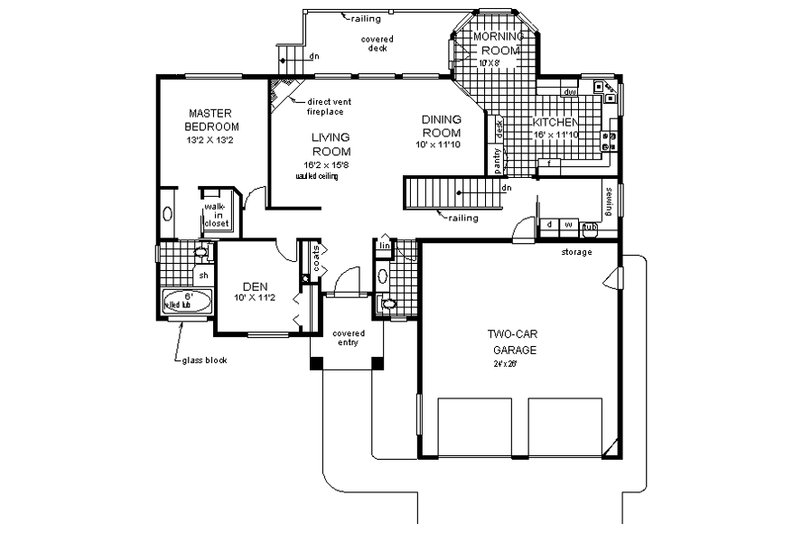 House Plan Design - Floor Plan - Main Floor for European House Plan #18-172 - 2 bed, 1.5 bath