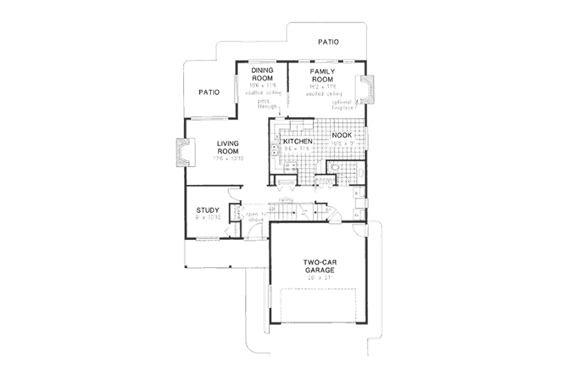 Home Plan - Floor Plan - Main Floor for Traditional House Plan #18-9041 - 4 bed, 2.5 bath