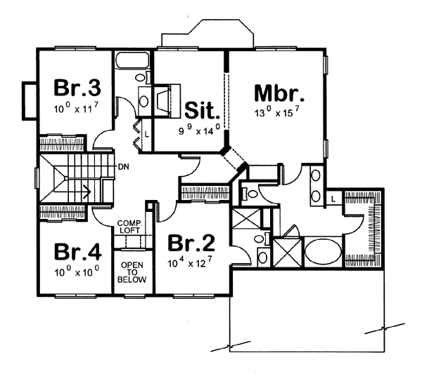 House Plan Design - European Floor Plan - Upper Floor Plan #20-931