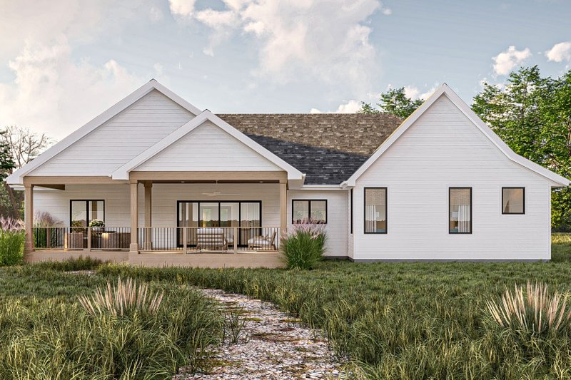 House Plan Design - Exterior - Rear Elevation for Modern House Plan #455-607 - 3 bed, 2.5 bath