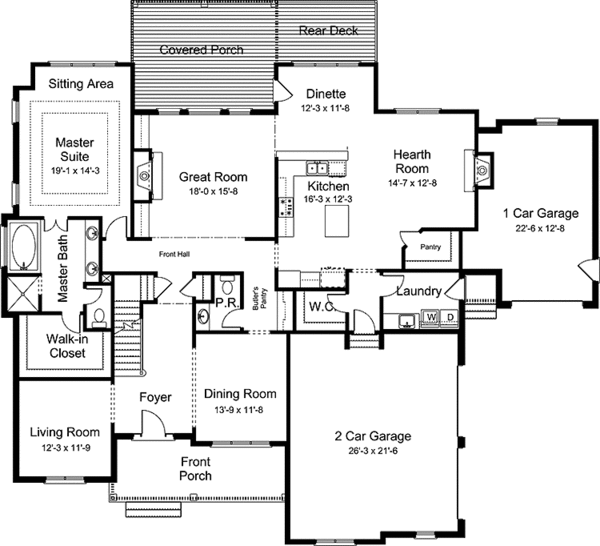 Architectural House Design - European Floor Plan - Main Floor Plan #994-34