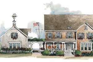Dream House Plan - Exterior - Front Elevation for Colonial House Plan #429-202 - 4 bed, 3 bath