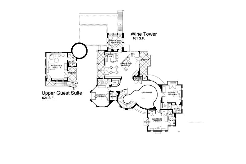 Dream House Plan - Floor Plan - Upper Floor for Mediterranean House Plan #944-2 - 5 bed, 5 bath