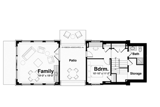 Floor Plan - Lower Floor for Contemporary House Plan #928-249 - 3 bed, 3.5 bath