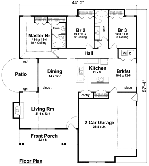 Cottage Floor Plan - Main Floor Plan #312-736
