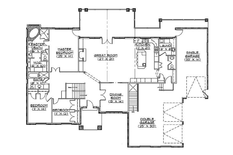 Home Plan - Floor Plan - Main Floor for Traditional House Plan #945-26 - 3 bed, 2.5 bath