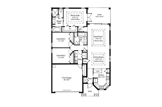Floor Plan - Main Floor for Country House Plan #938-10 - 3 bed, 2 bath