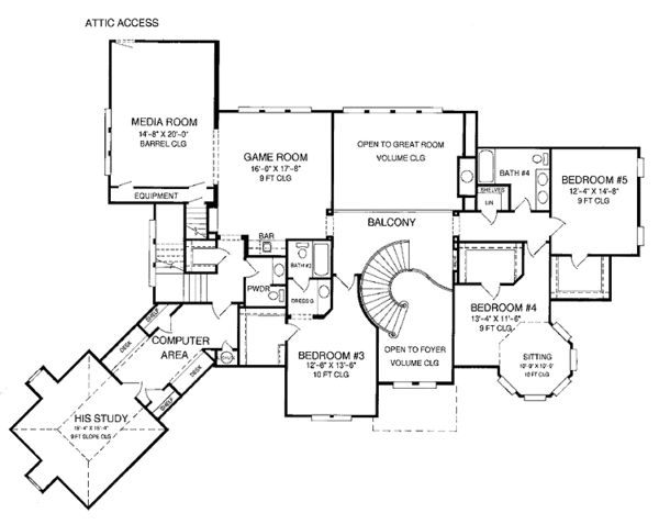 Architectural House Design - Country Floor Plan - Upper Floor Plan #952-182
