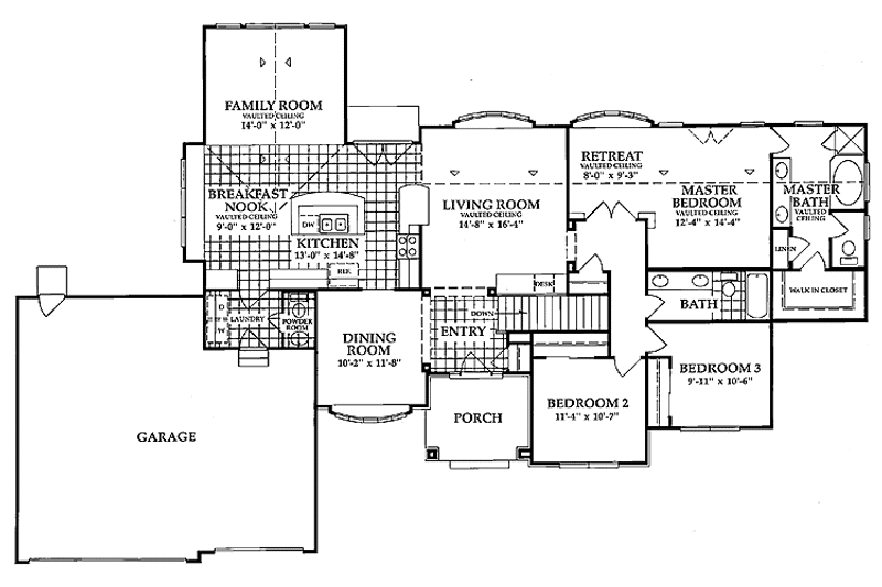 Home Plan - Floor Plan - Main Floor for Country House Plan #942-4 - 3 bed, 2.5 bath