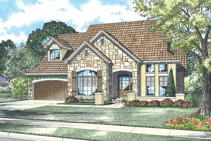 Home Plan - Mediterranean Exterior - Front Elevation Plan #17-2929