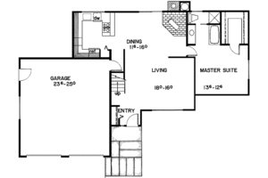 Floor Plan - Main Floor for Contemporary House Plan #60-854 - 3 bed, 2 bath