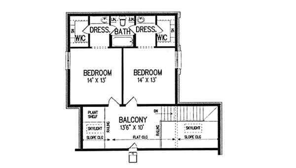 Home Plan - Traditional Floor Plan - Upper Floor Plan #45-463