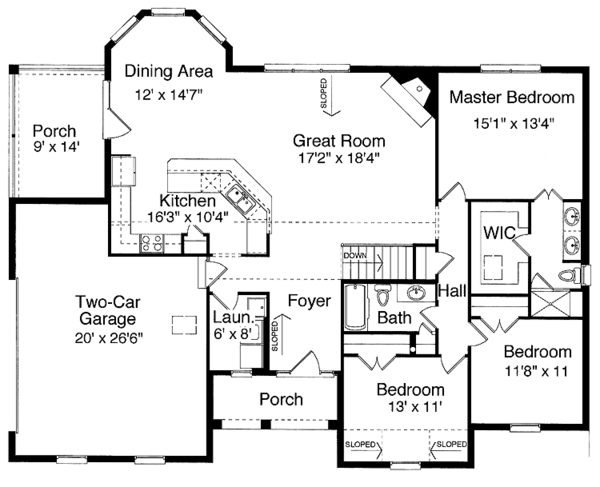 Architectural House Design - European Floor Plan - Main Floor Plan #46-530