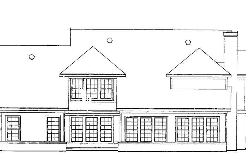 Architectural House Design - Exterior - Rear Elevation for Colonial House Plan #952-211 - 4 bed, 3 bath